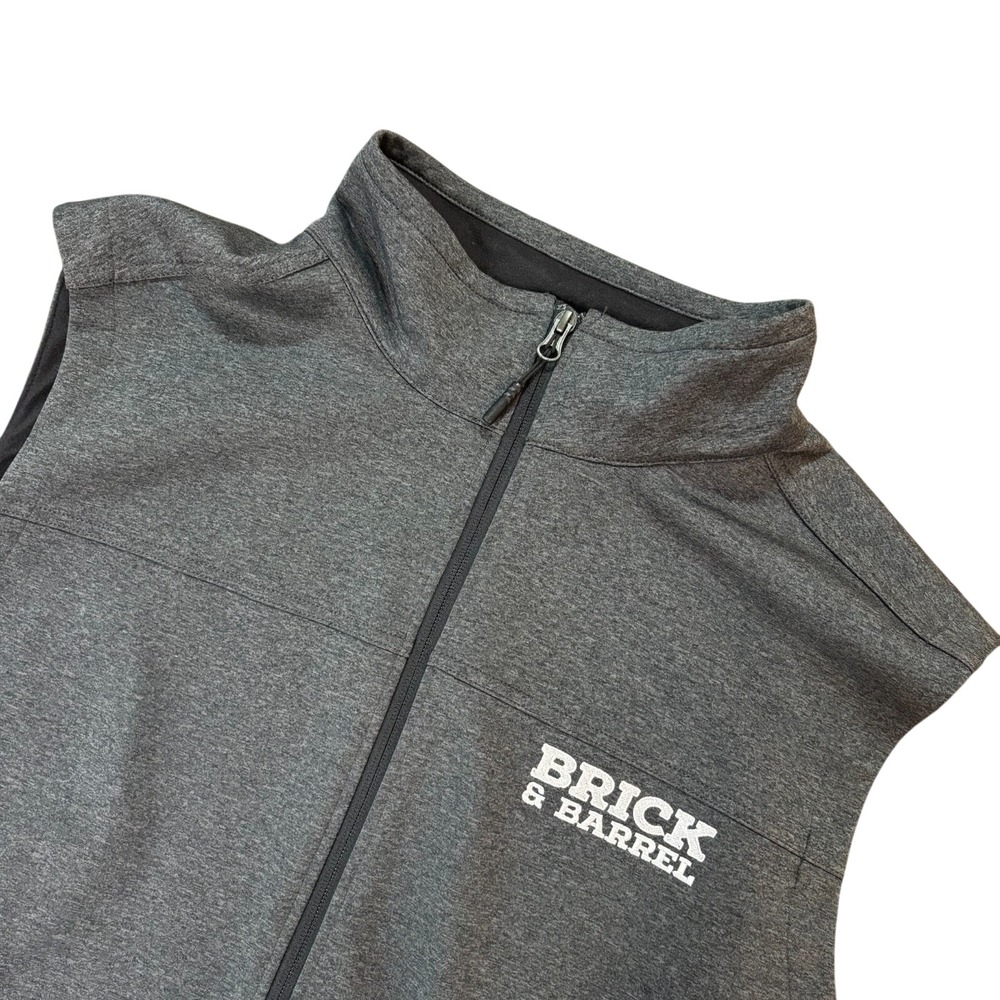 THE NORTH FACE Fleece Vest Mens XL Gray Brick & Barrel Zip Sleeveless Outdoor